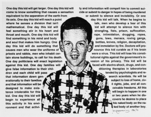 David Wojnarowicz, Untitled [One day this kid...], 1990. Photostat, 30 3/4 x 41 inches, edition of 10. Courtesy of The Estate of David Wojnarowicz and P.P.O.W. Gallery, New York.