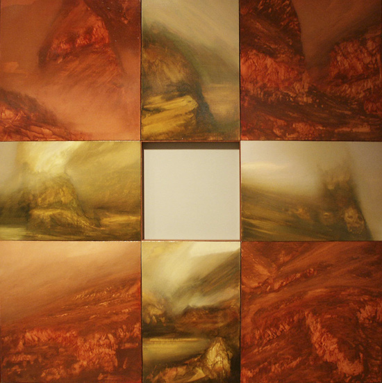 James Lavadour, Release the Sun, 1990–1991. Oil on linen, Overall: 83 x 83 inches. Tacoma Art Museum, Gift of Rebecca and Alexander C. Stewart, 2000.43.11. 