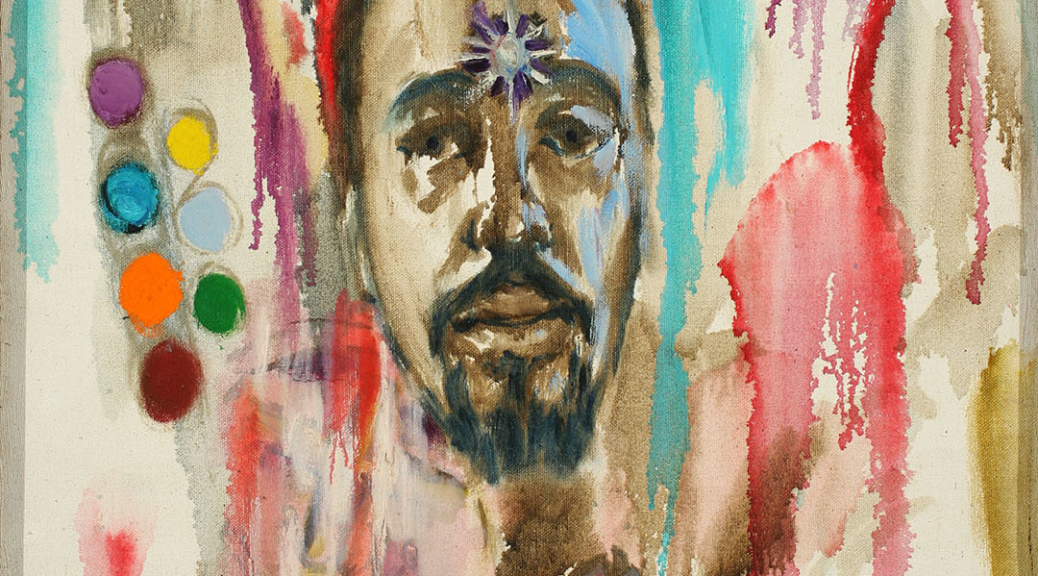 Colorful self portrait of the artist Milt Simons