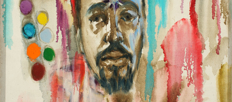 Colorful self portrait of the artist Milt Simons