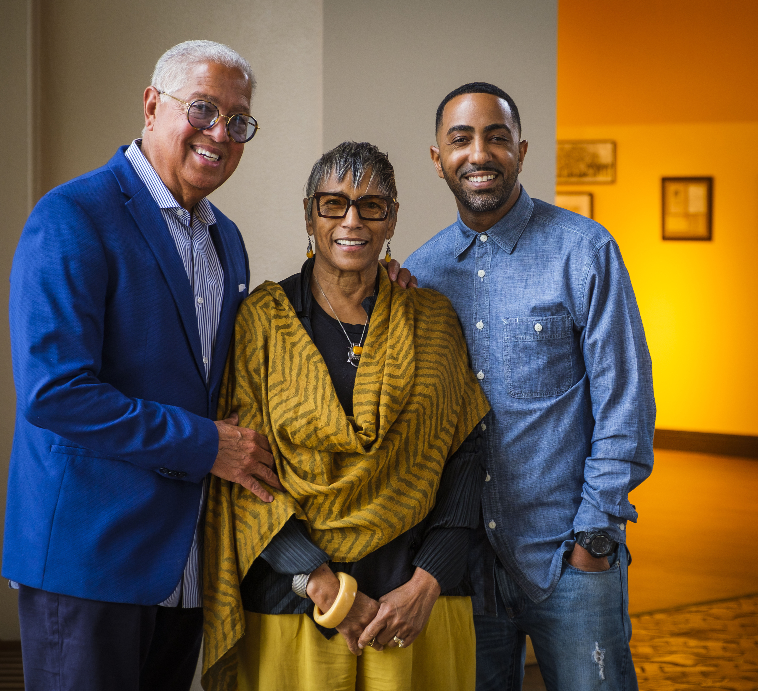 Image of the Kinsey family photographed in the gallery space of the African American Museum in Dallas