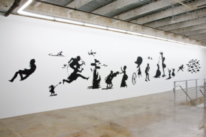 Photograph of artist Kara Walker's "Camptown Ladies"