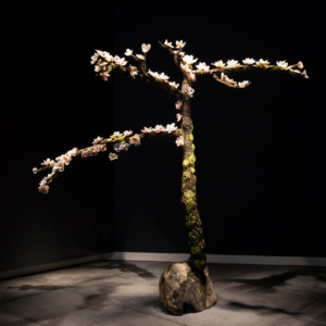 Color photograph of artist Debora Moore's installation piece, "Magnolia"