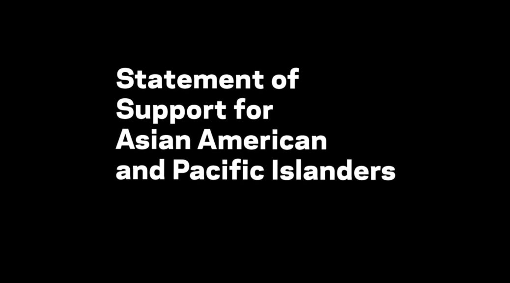 White text on a black background that reads "Statement of Support for Asian American and Pacific Islanders"