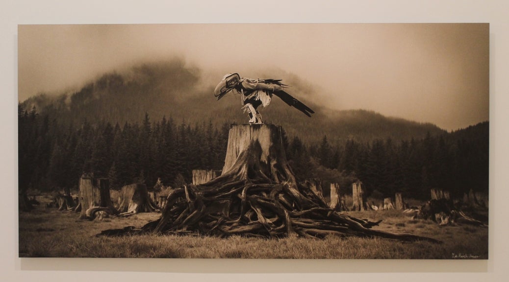 Photograph of "Raven Tells His Story in the Fog" by artist Zoë Marieh Urness.