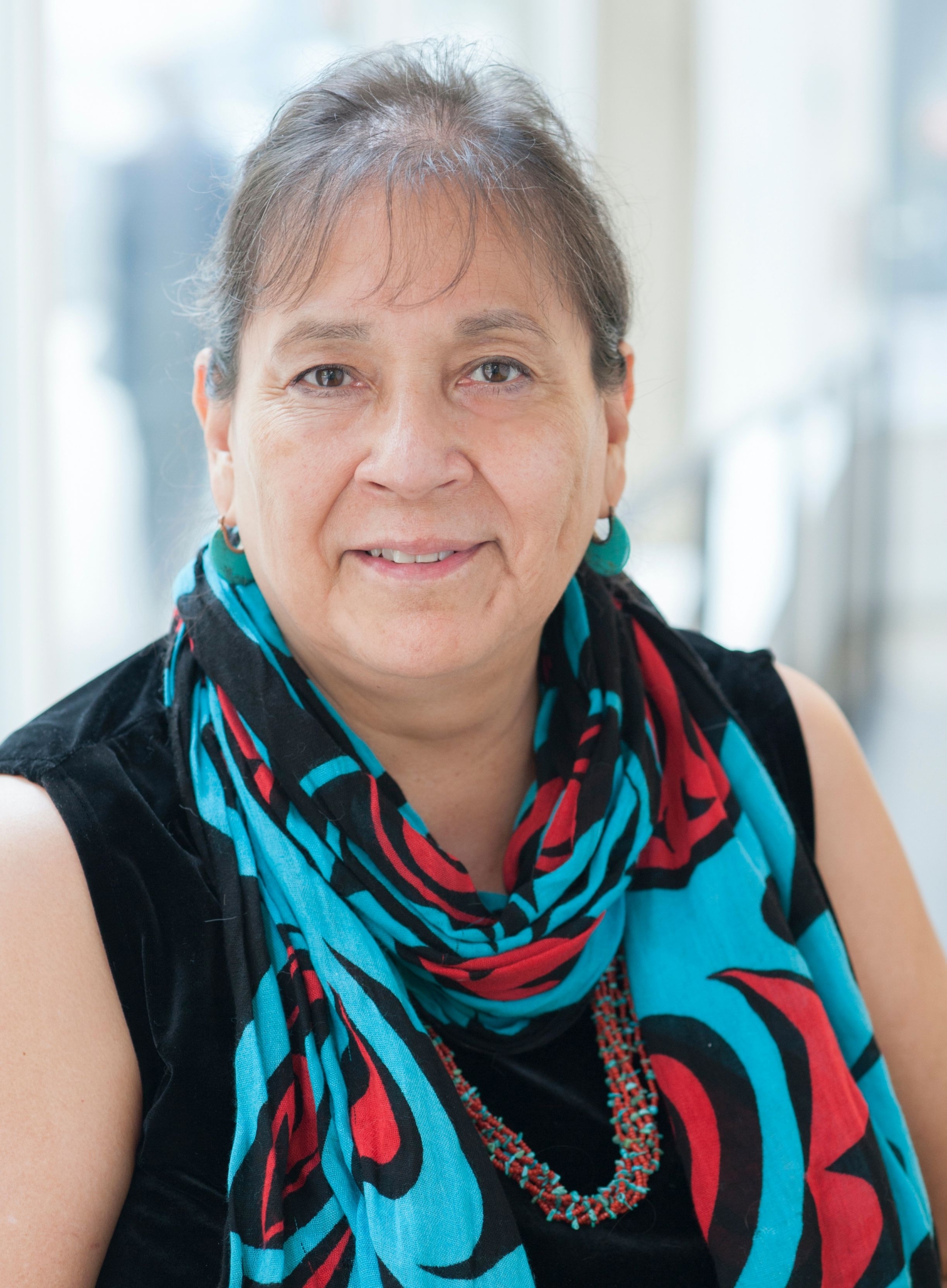 Color photo of Native artist Denise L. Emerson
