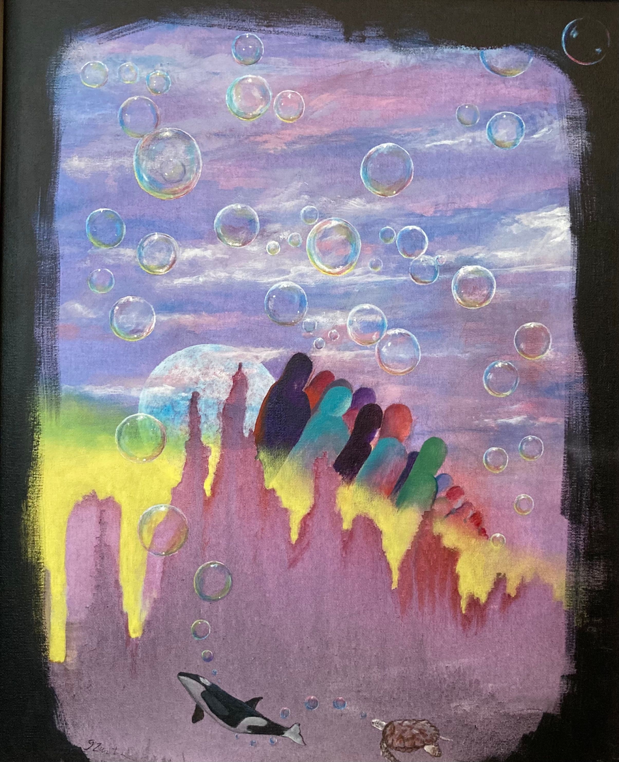 Color photograph of painting by artist George Zantua