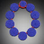 Color photo of "Blue Dot Necklace" by artist David Chatt