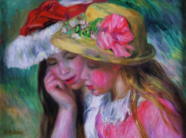 Heads of Two Young Girls painting by Pierre Auguste Renoir